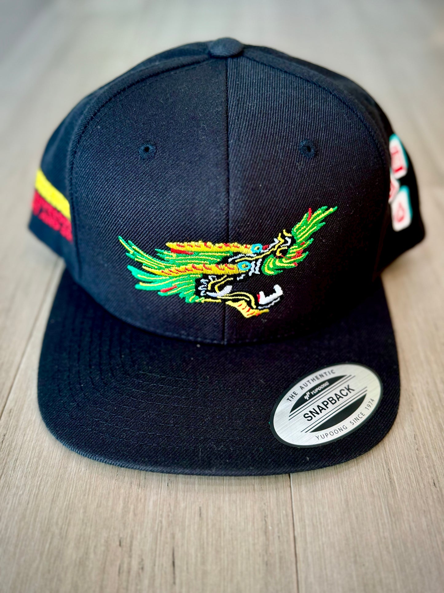 Kaiju Cut and Sew “Power & Elegance” Black Snapback Cap | Made in Austin, TX