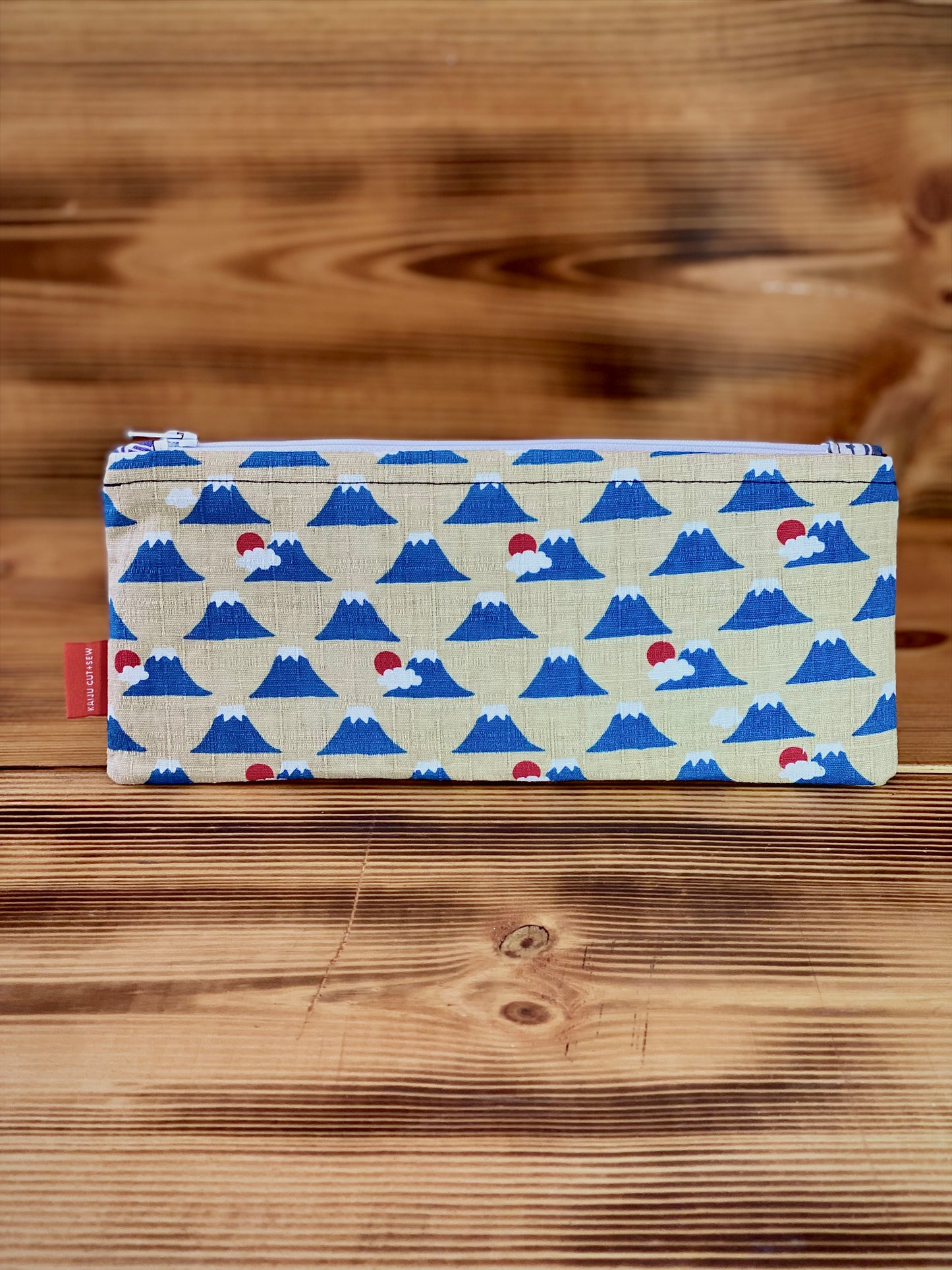 Kaiju Cut and Sew Mt. Fuji Pencil Pouch | Handmade in Austin, Texas