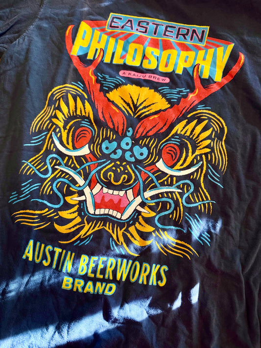 Kaiju Cut and Sew | Screen Printed | Unisex |  Comfort Colors Navy | “Eastern Philosophy” T-Shirt