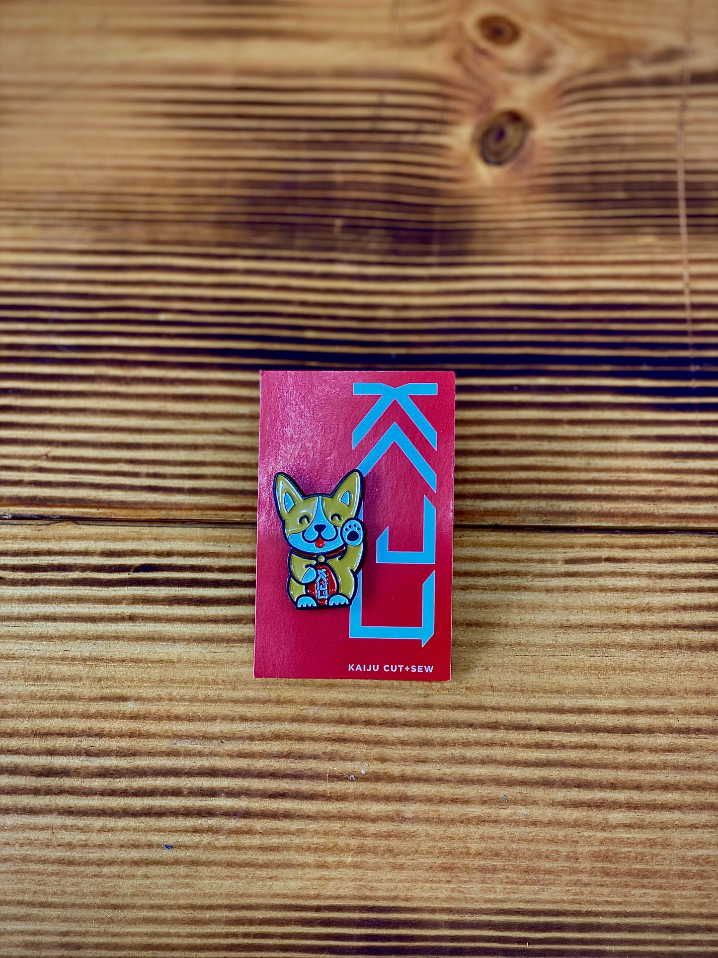 Kaiju Cut and Sew Waffles Tha Corgi Enamel Pin