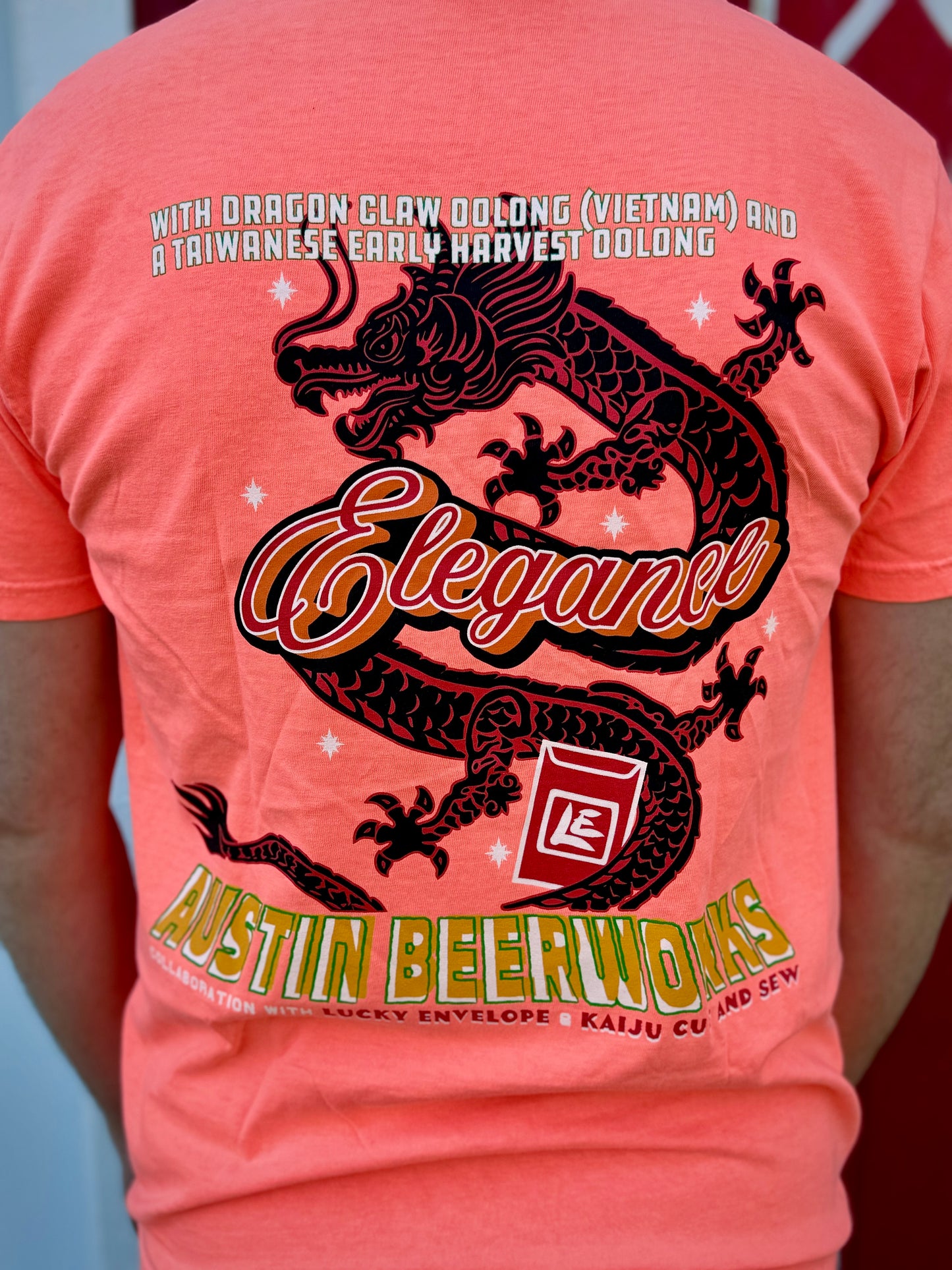 Kaiju Cut and Sew | Screen Printed | Unisex | Comfort Colors Mango | “Power & Elegance ” T-Shirt