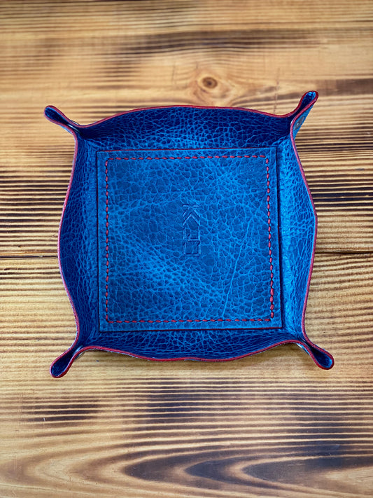 Kaiju Cut and Sew Handmade Leather Catch All | Dice Tray | Made in Austin, Texas | Blue Bison Leather