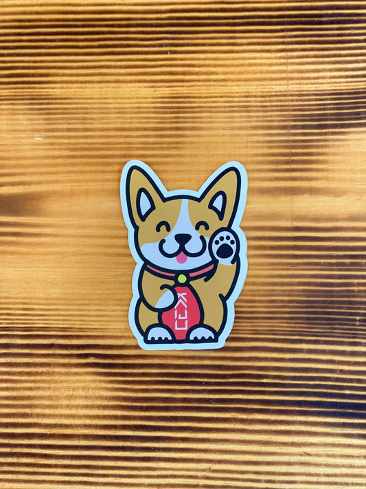 Kaiju Waffles Tha Corgi Vinyl Sticker | Made in Austin, Texas