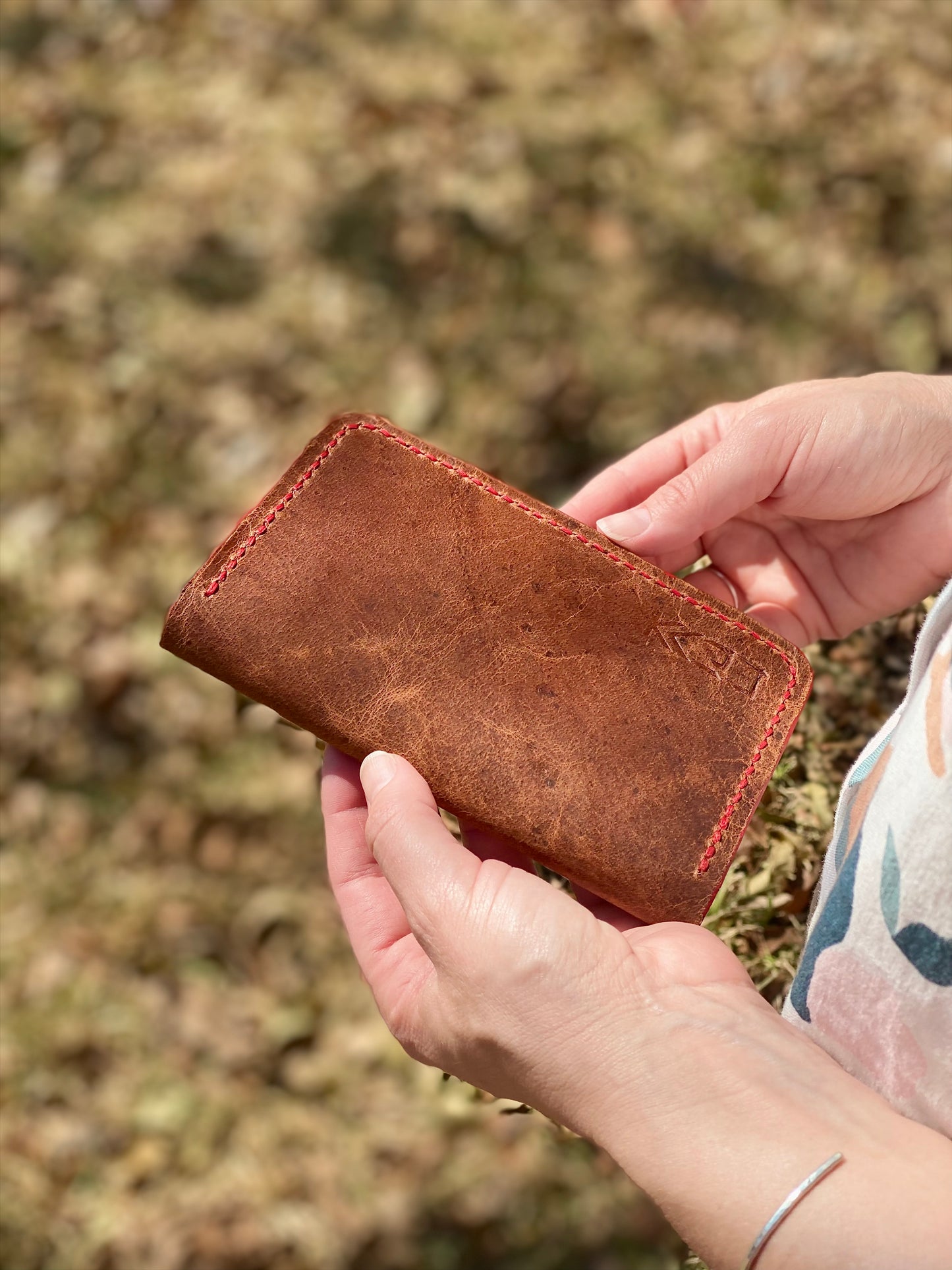 Kaiju Cut and Sew Field Notes/Passport Cover with Credit Card Pocket | Brown Horween Leather | Handmade in Austin, Texas