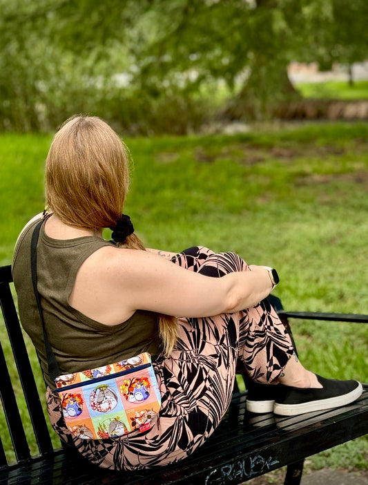 Kaiju Cut and Sew Miyazaki Variant Fanny Pack with built in 6 card slot wallet