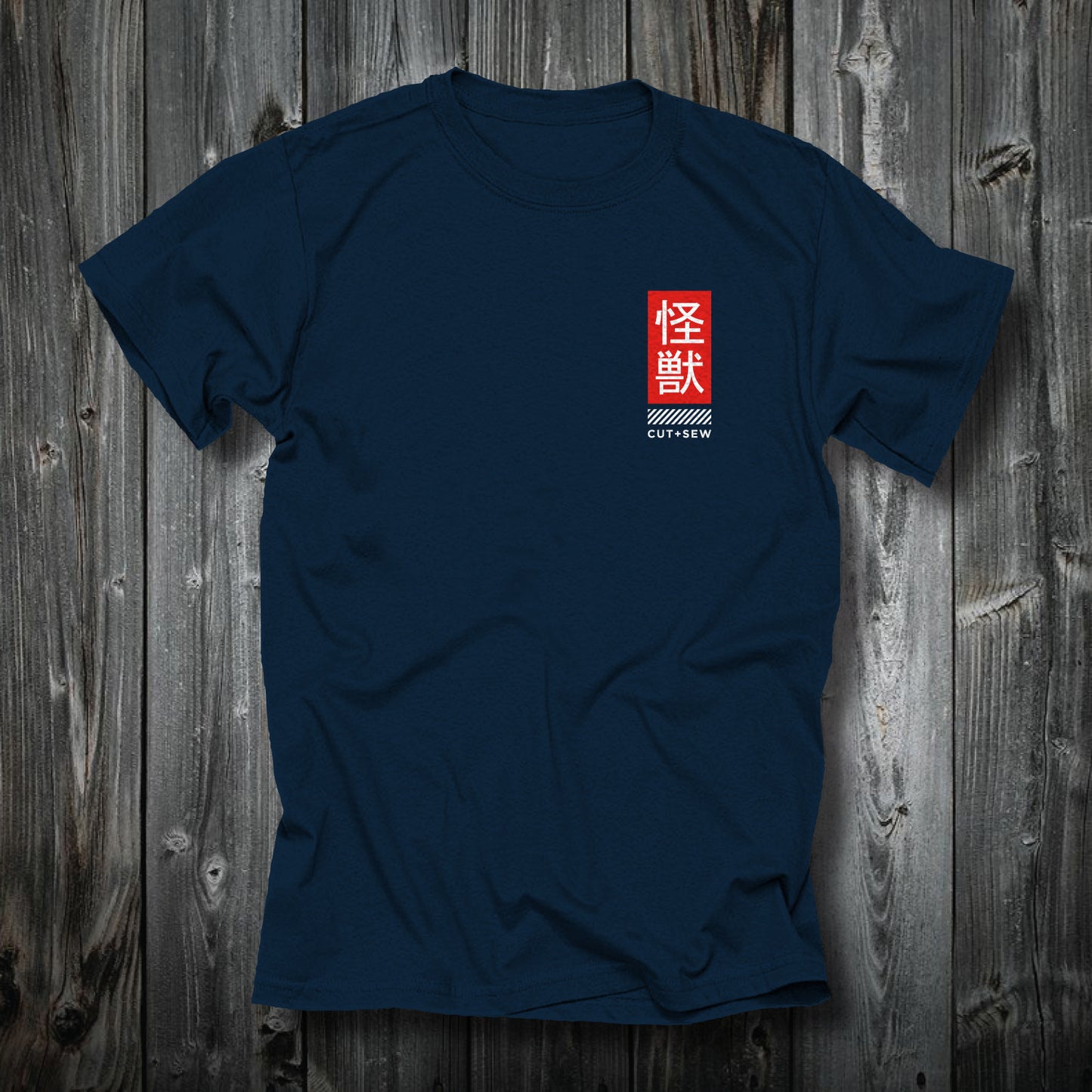 Kaiju Cut and Sew | Screen Printed | Unisex | Comfort Colors Navy | “KAIJU” T-Shirt