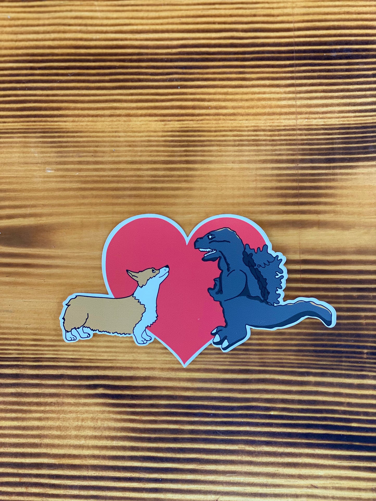 Kaiju Corgi/Goji Love | Vinyl Sticker | Made in Austin, Texas