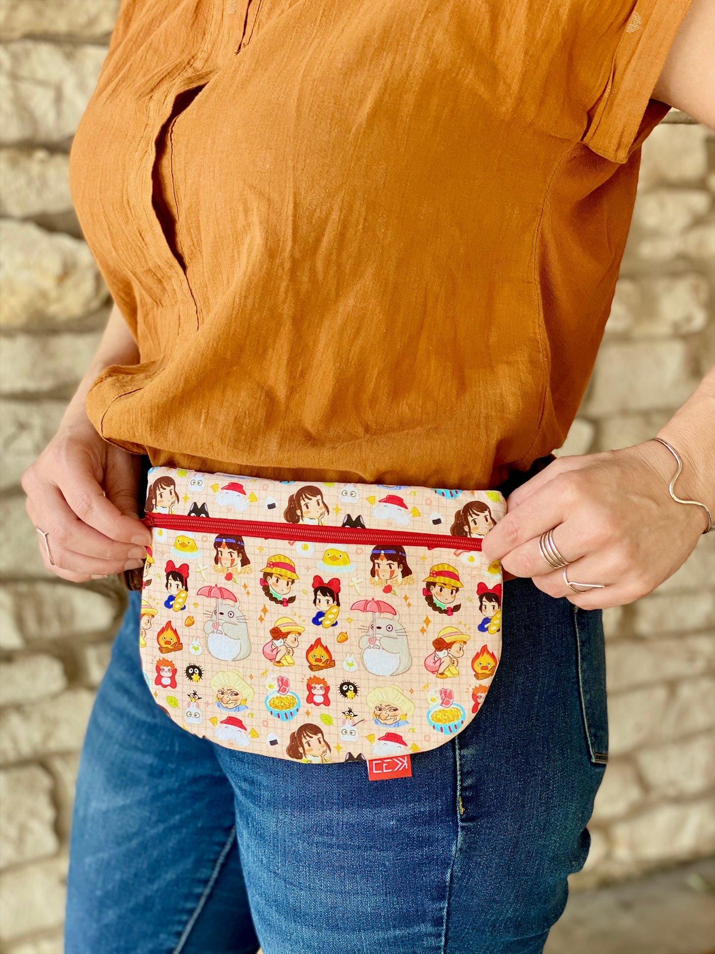 Kaiju Cut and Sew Studio Ghibli Fanny Pack with built in 6 card slot wallet