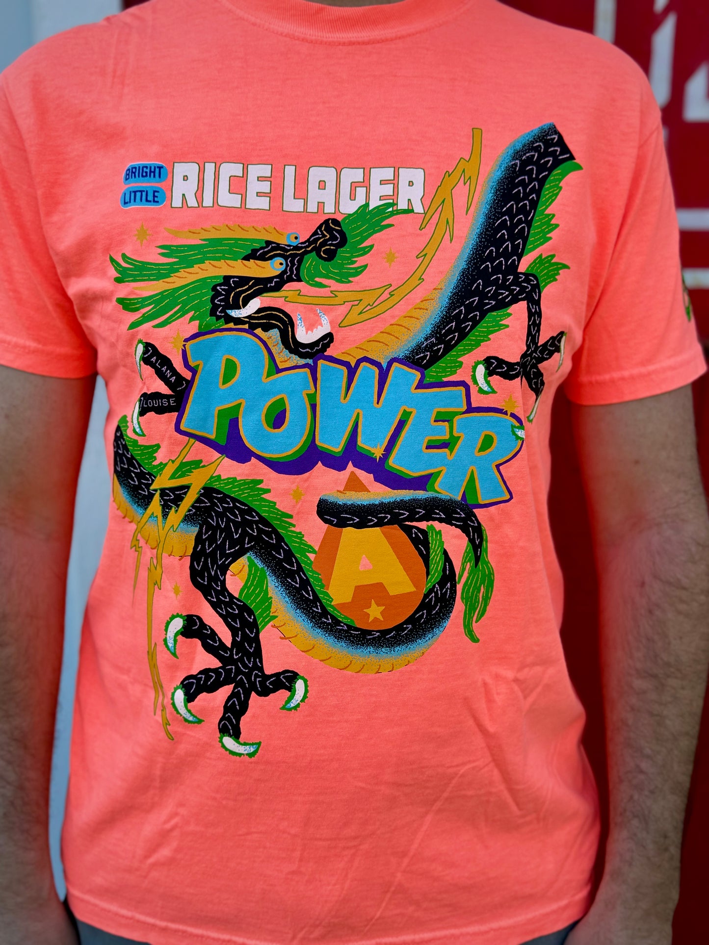 Kaiju Cut and Sew | Screen Printed | Unisex | Comfort Colors Mango | “Power & Elegance ” T-Shirt