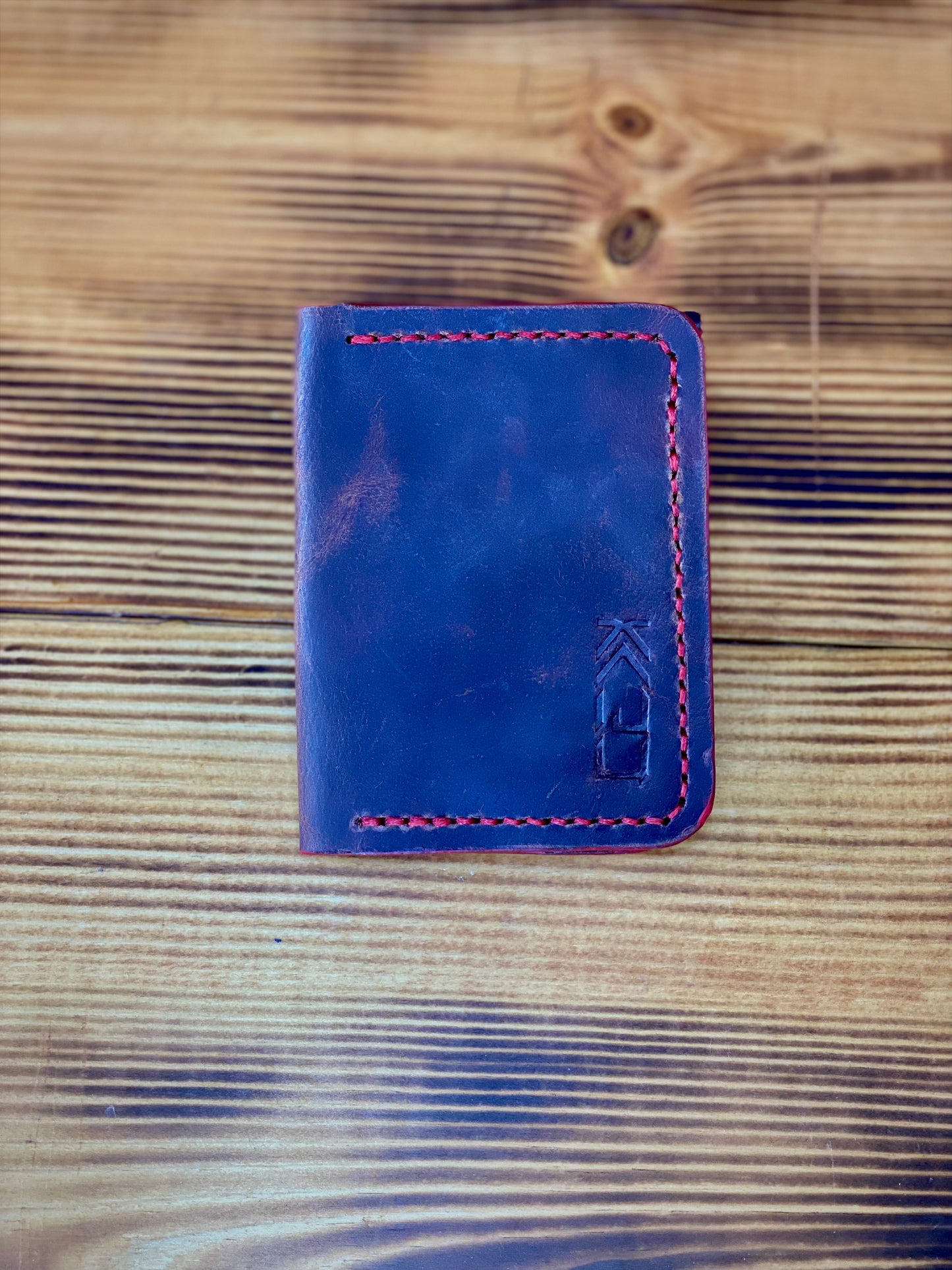 Kaiju Cut and Sew Autumn Harvest Bi-Fold Vertical Wallet with Money Clip | Handmade in Austin, TX