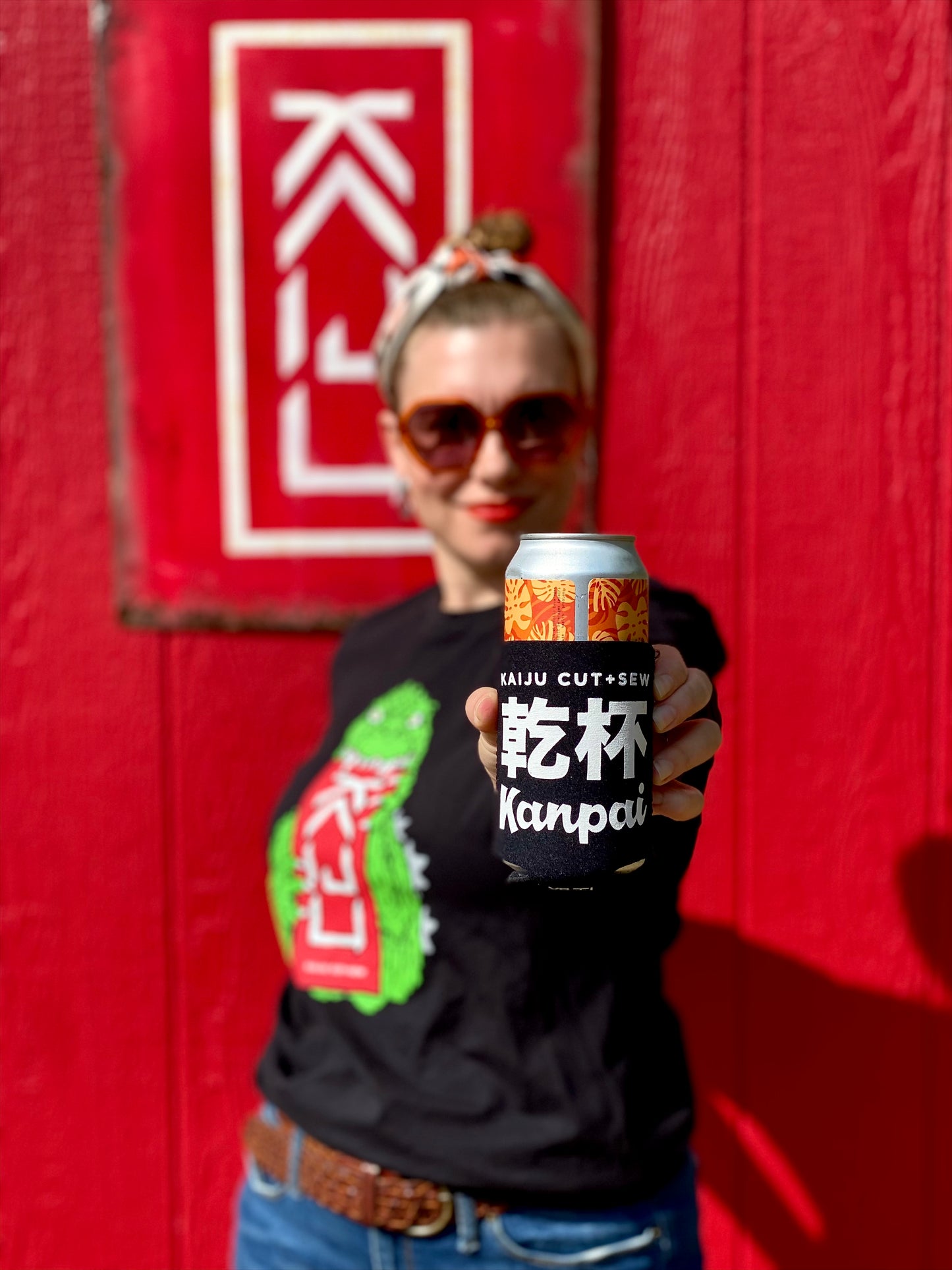 Kaiju Cut and Sew “Goji Bite” Koozie | Made in Austin, TX