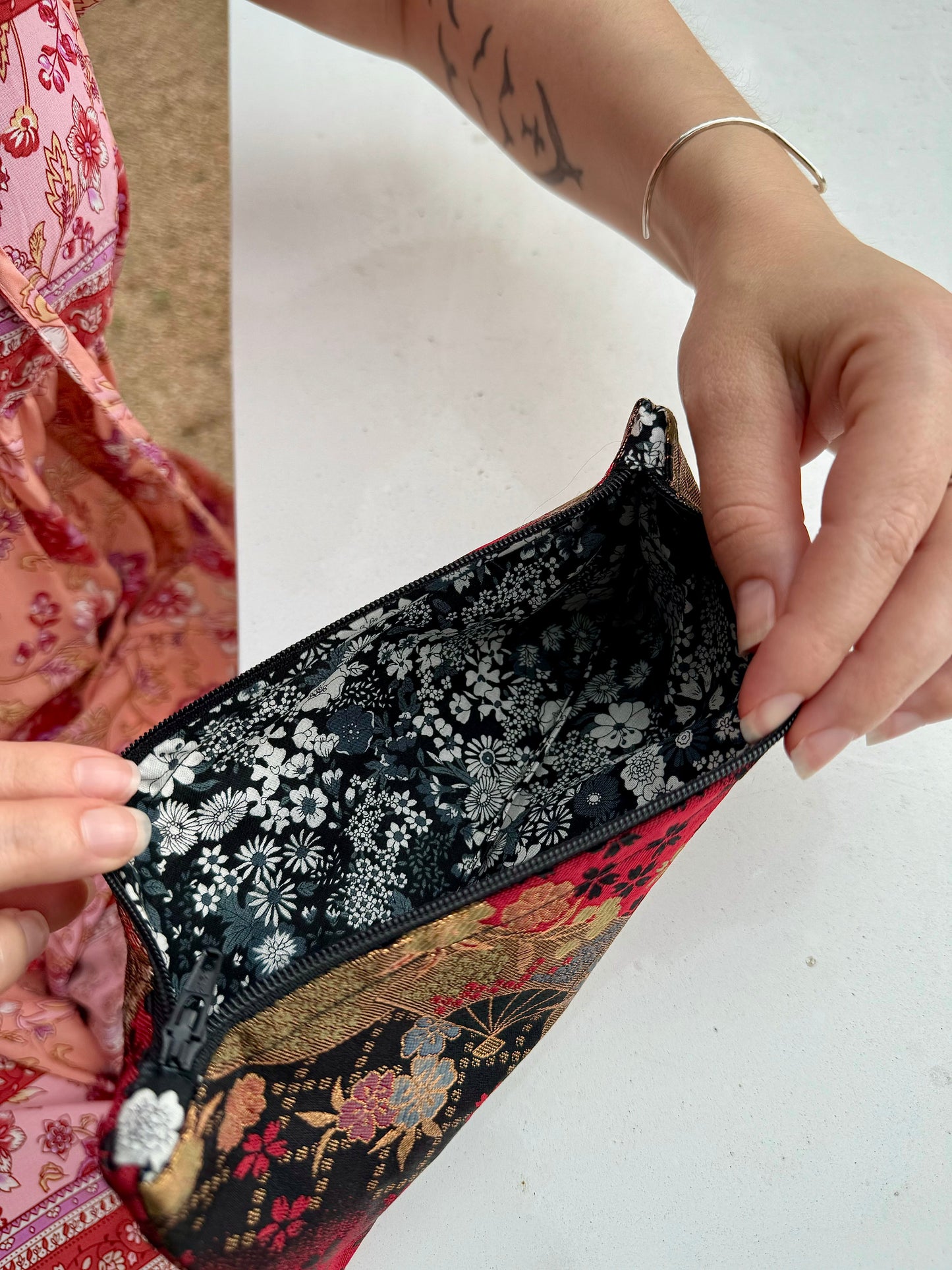 Kaiju Cut and Sew Kimono Fabric Pencil Pouch | Handmade in Austin, TX | Limited Edition