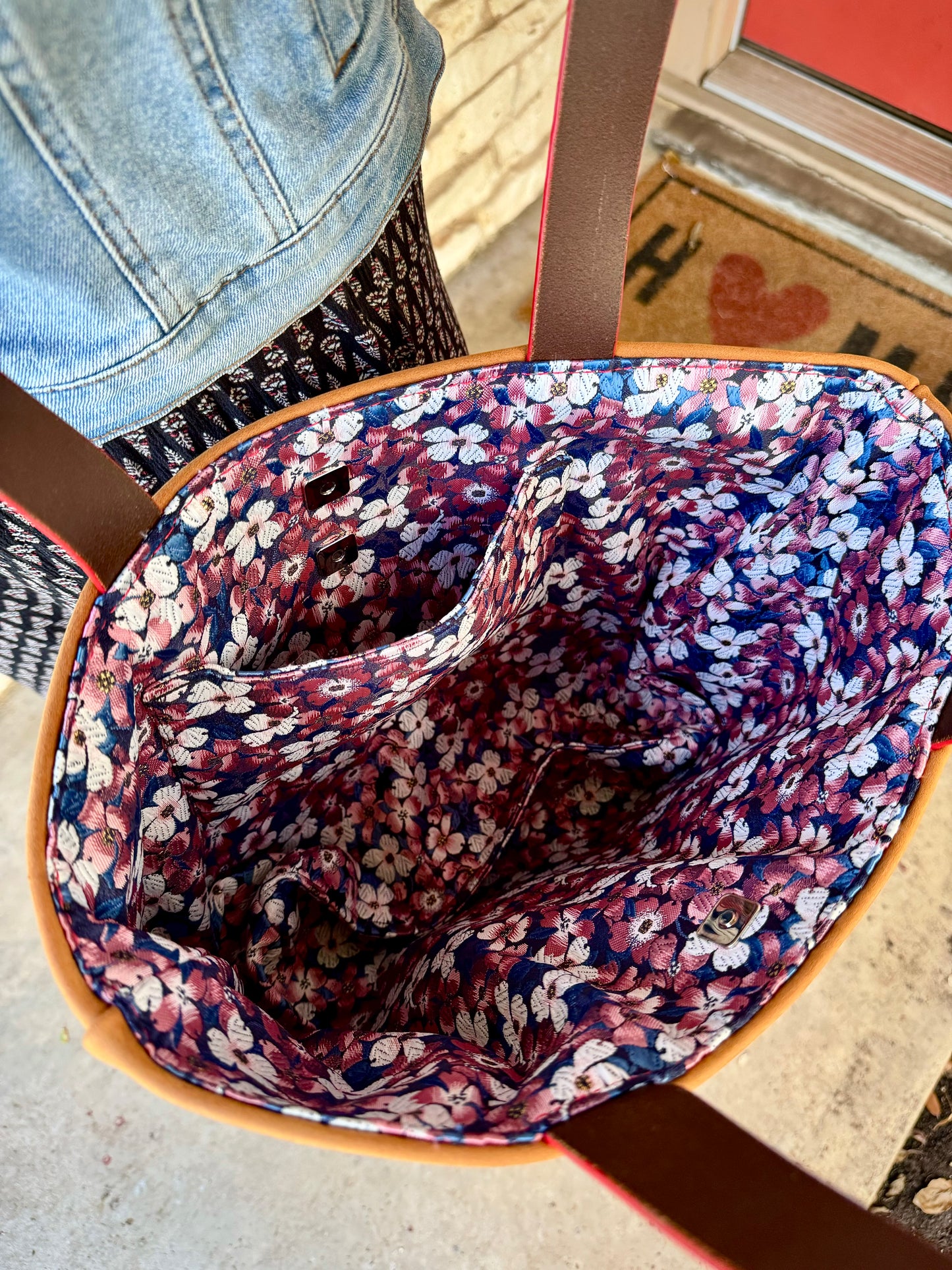 Kaiju Cut and Sew Large Tote Bag | Japanese Kimono Fabric Interior | Handmade in Austin, Texas