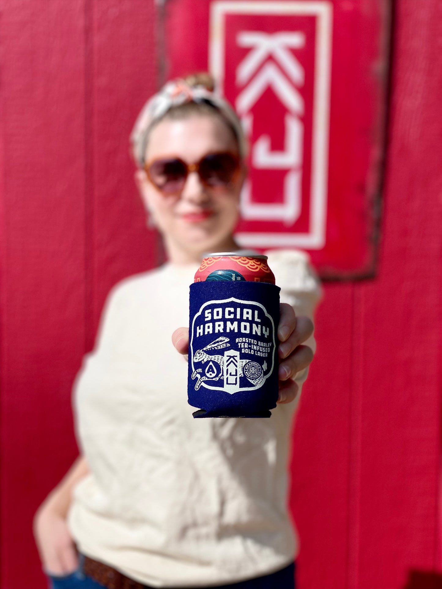 Kaiju Cut and Sew + Austin Beerworks “Social Harmony” Koozie | Made in Austin, TX