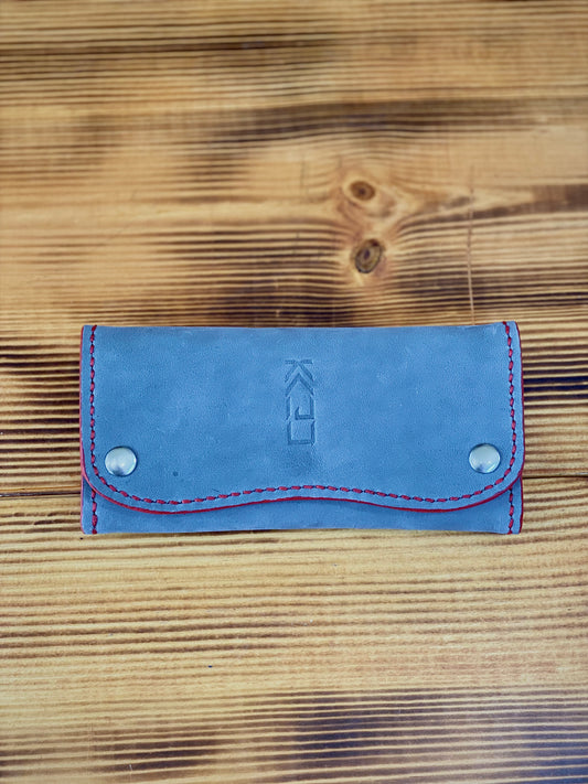 Kaiju Cut and Sew Gray Horween Clutch/Long Leather Wallet | Handmade in Austin, Texas