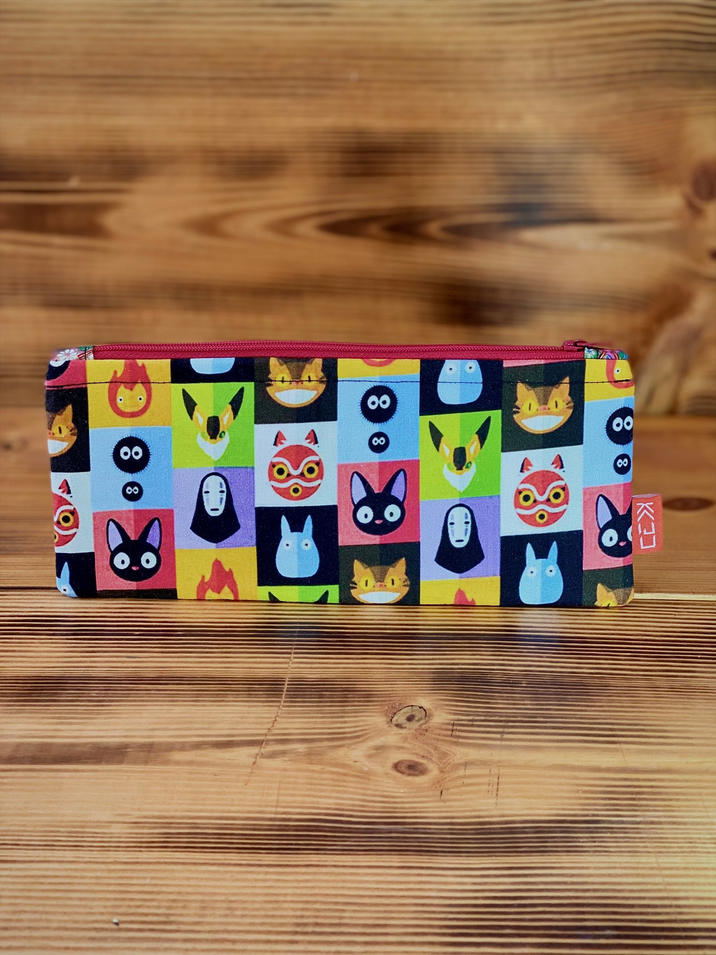 Kaiju Cut and Sew Ghibli Squares Pencil Pouch | Handmade in Austin, Texas