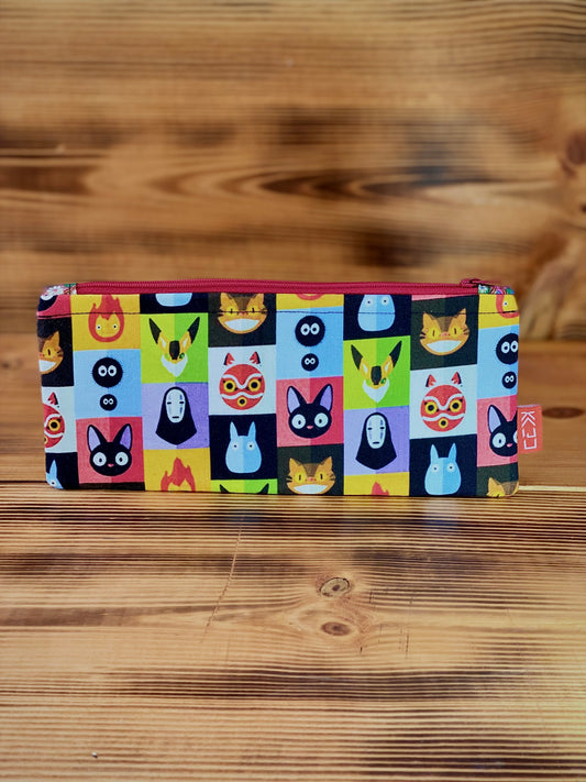 Kaiju Cut and Sew Ghibli Squares Pencil Pouch | Handmade in Austin, Texas