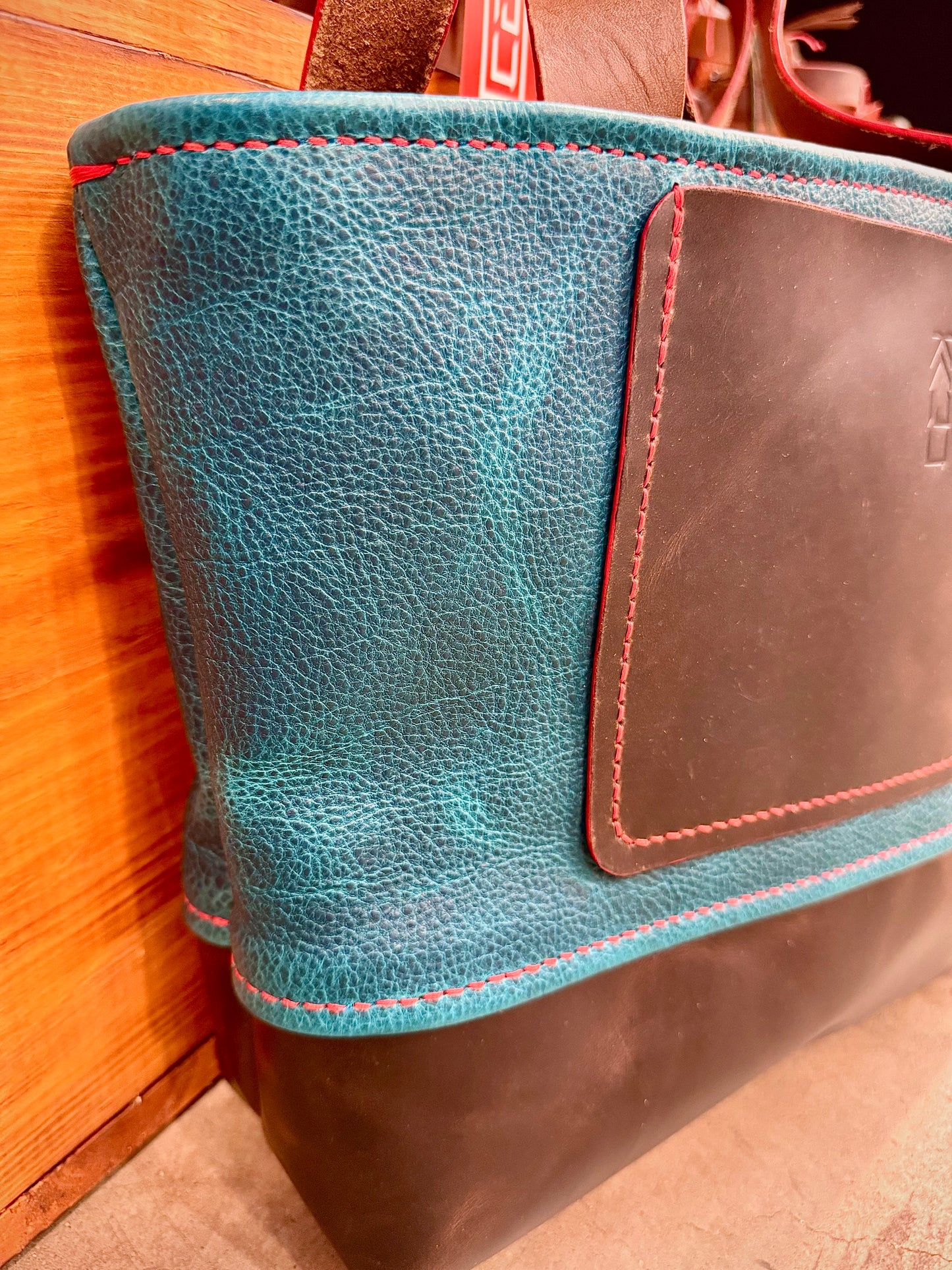 Kaiju Cut and Sew Large Leather Tote Bag | Japanese Fabric Interior | Handmade in Austin, Texas