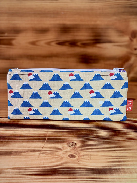 Kaiju Cut and Sew Mt. Fuji Pencil Pouch | Handmade in Austin, Texas