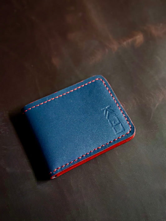 Kaiju Cut and Sew Navy Horween Leather BillFold Wallet | Handmade in Austin, TX