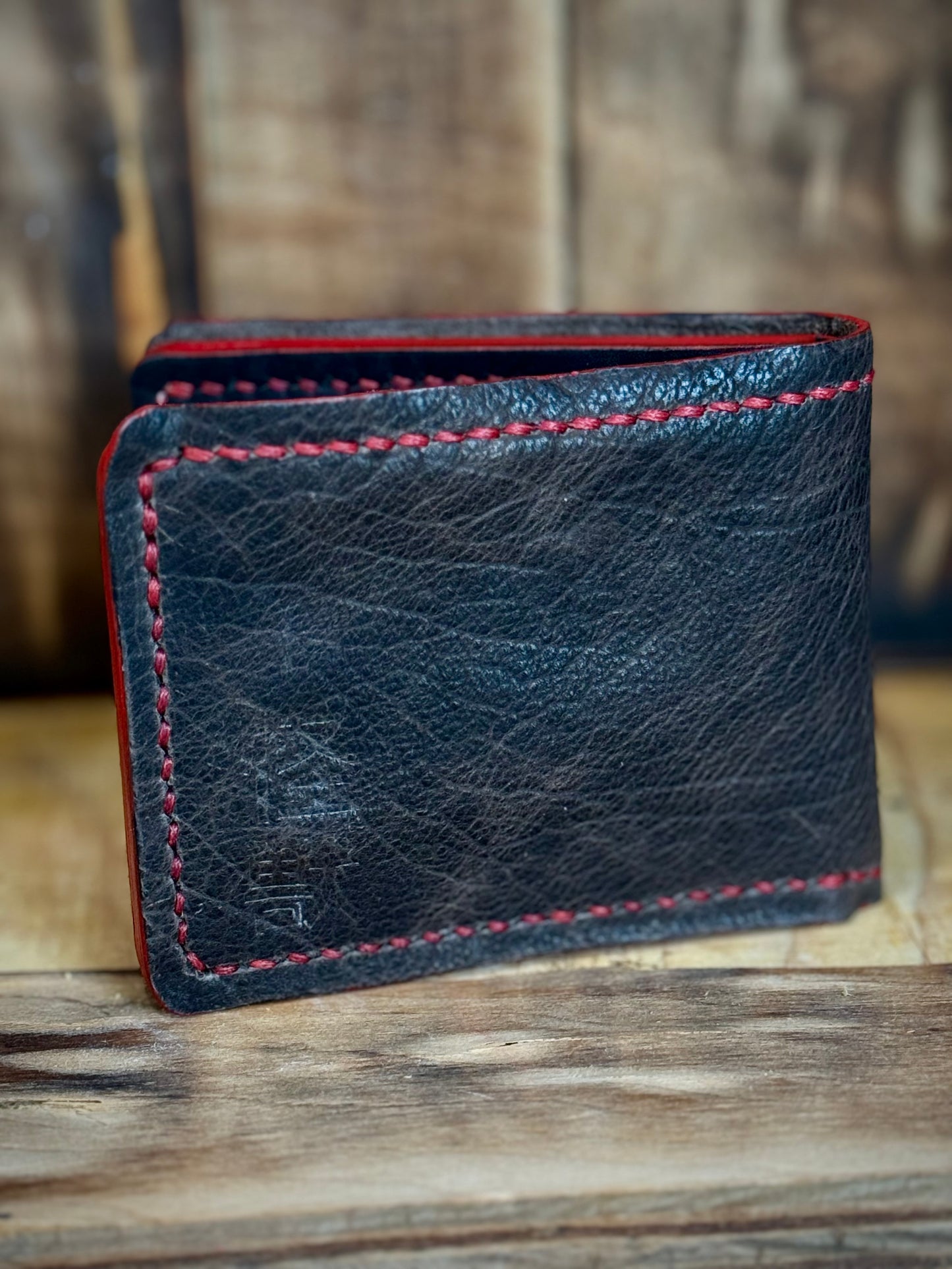 Kaiju Cut and Sew Charcoal Horween Leather BillFold Wallet | Handmade in Austin, TX