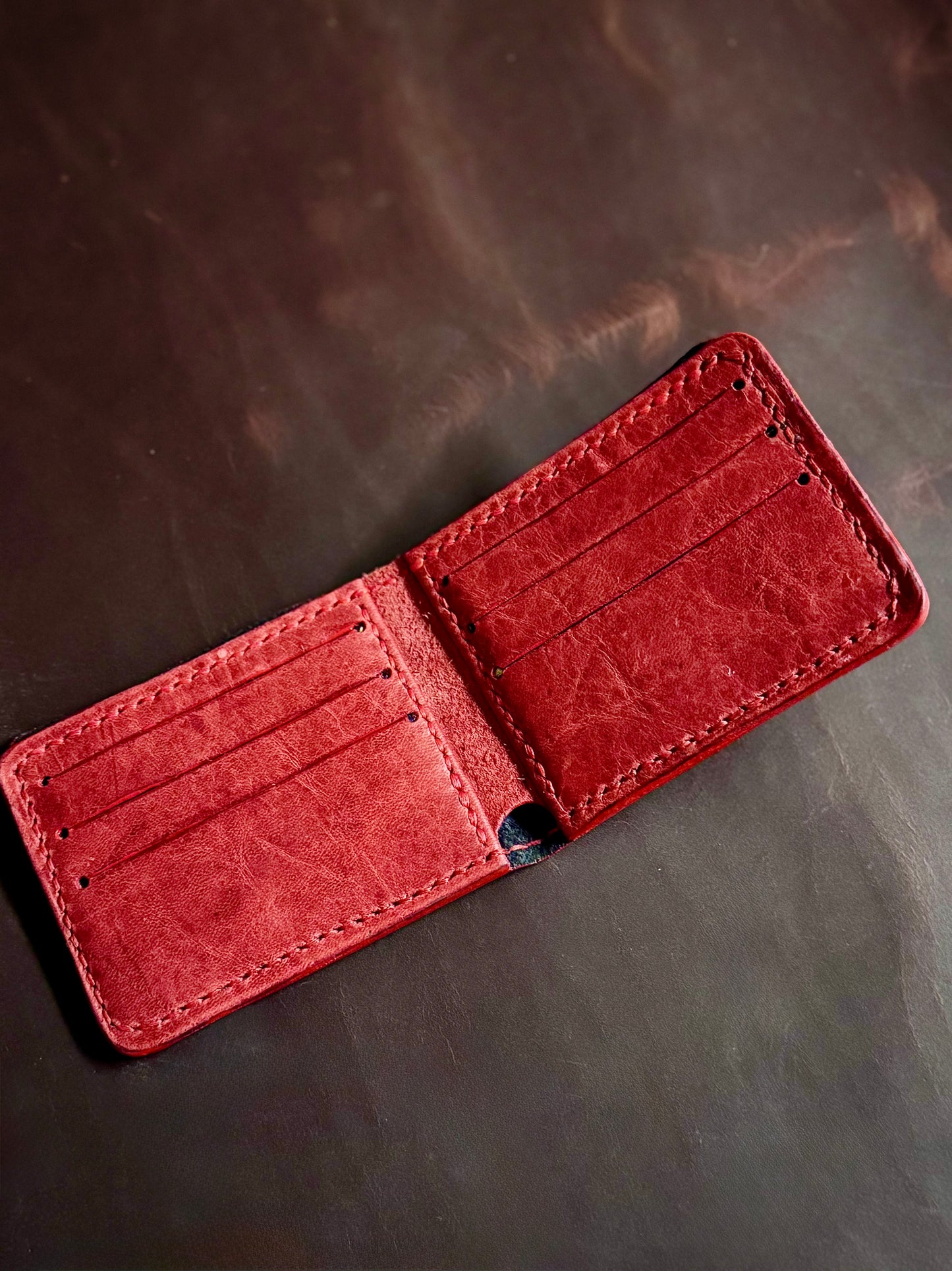 Kaiju Cut and Sew Navy Horween Leather BillFold Wallet | Handmade in Austin, TX