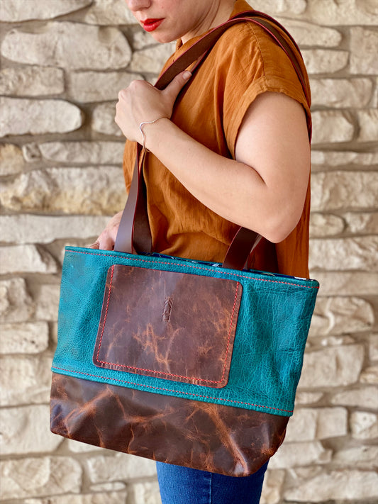 Kaiju Cut and Sew Large Tote Bag | Cranes Japanese Fabric Interior | Handmade in Austin, Texas