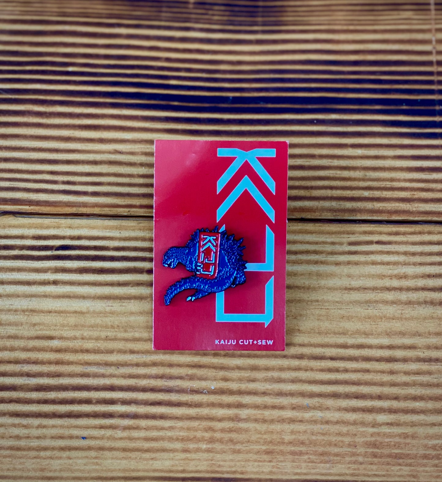 Kaiju Cut and Sew + Godzilla Crouching Logo Enamel Pin