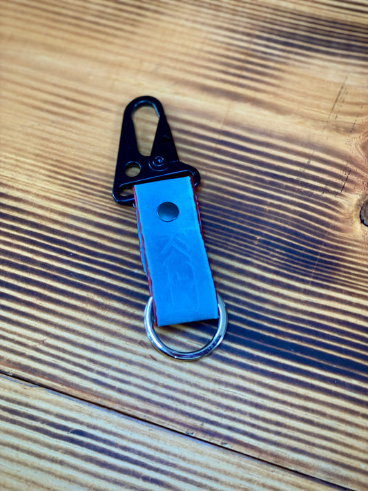 Kaiju Cut and Sew Baby Blue Horween Leather Key Fob, Key Chain
