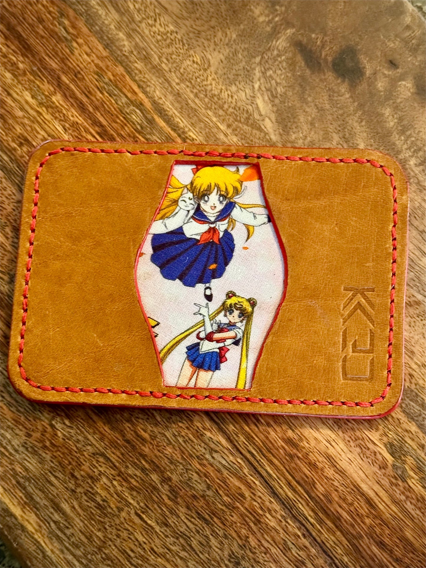 Kaiju Cut and Sew | 3 Pocket Bifold Minimalist Wallet | Yellow Bison Leather | Handmade in Austin, TX