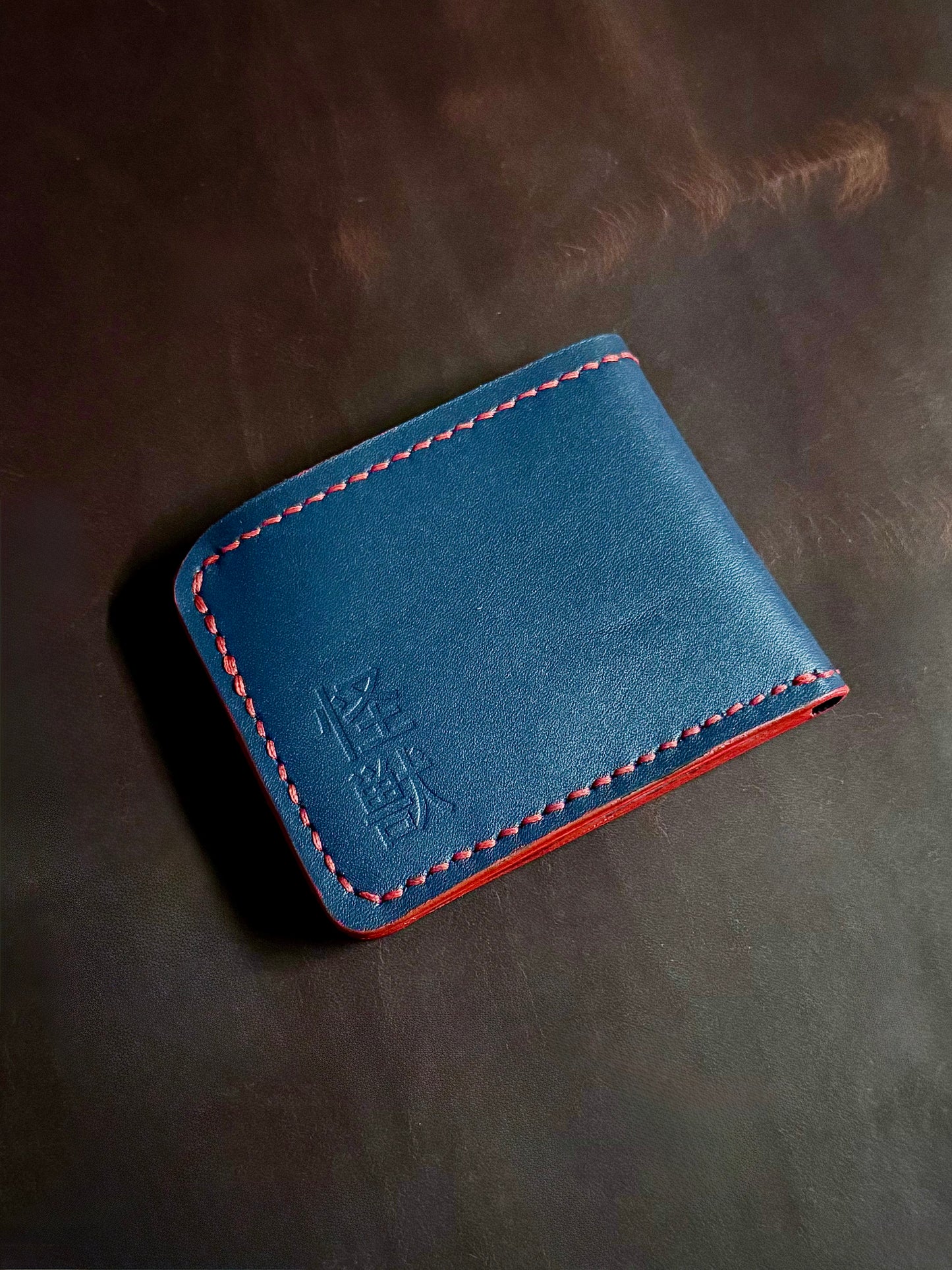Kaiju Cut and Sew Navy Horween Leather BillFold Wallet | Handmade in Austin, TX