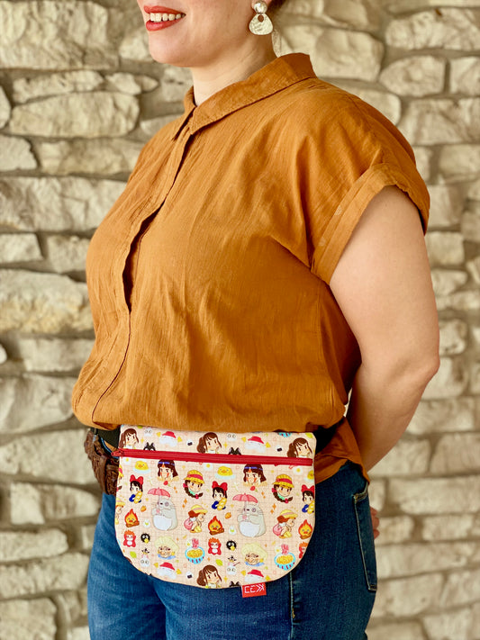 Kaiju Cut and Sew Studio Ghibli Fanny Pack with built in 6 card slot wallet