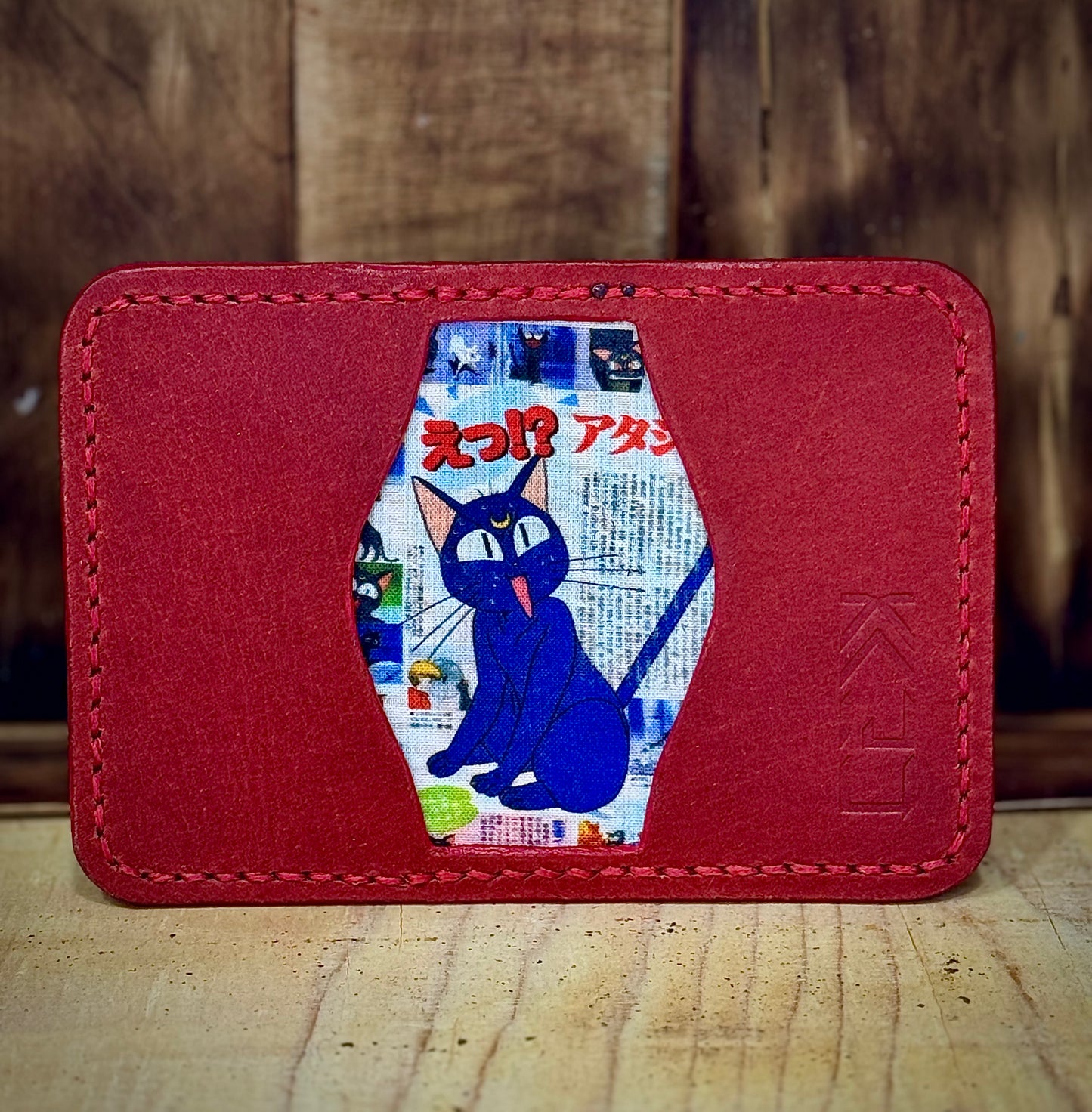 Kaiju Cut and Sew Luna | 3 Pocket Bifold Minimalist Wallet | Red Bison Leather | Handmade in Austin, TX