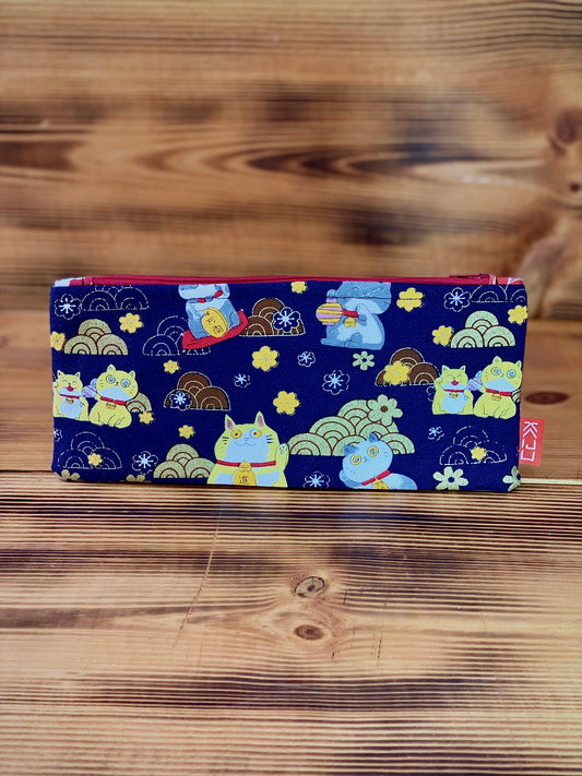 Kaiju Cut and Sew Golden Cats Pencil Pouch | Handmade in Austin, Texas
