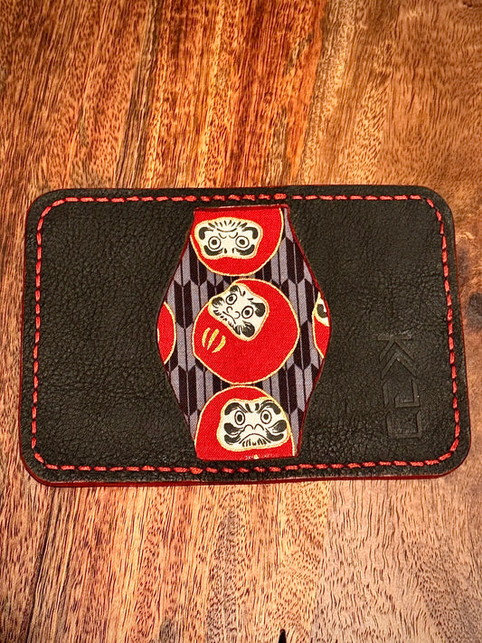 Kaiju Cut and Sew | 3 Pocket Bifold Minimalist Wallet | Black Bison Leather |Handmade in Austin, TX