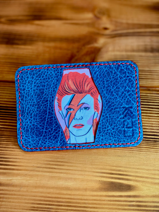 Kaiju Cut and Sew Stardust 3 Pocket Bifold Minimalist Wallet | Blue Bison Leather | Handmade in Austin, TX