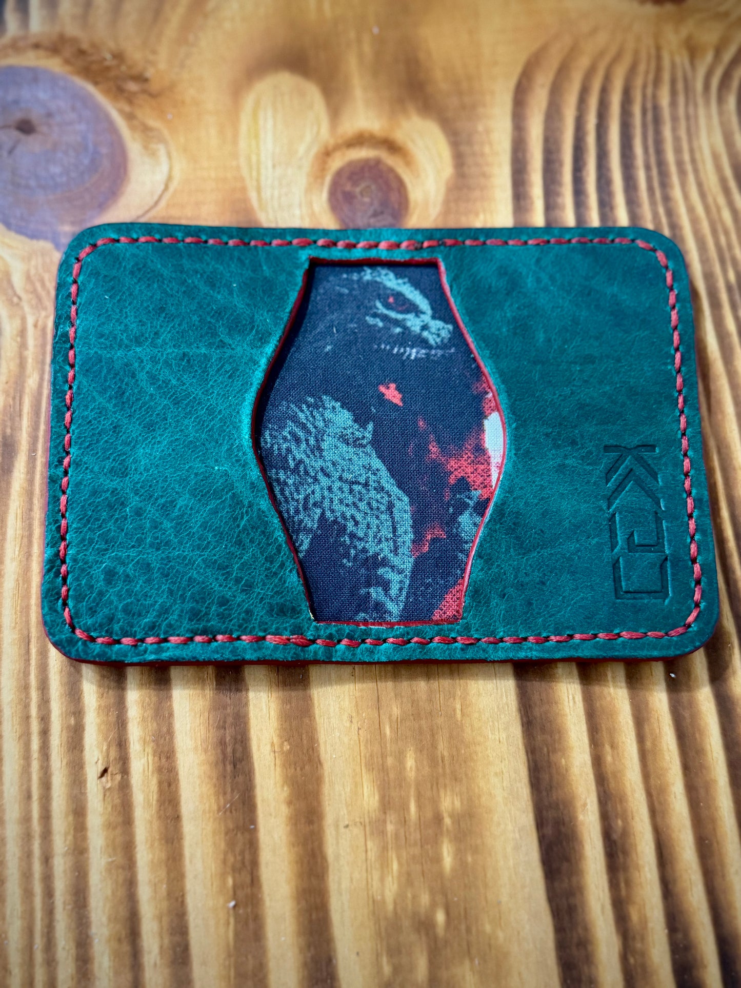 Kaiju Cut and Sew Gojira 3 Pocket Bifold Minimalist Wallet | Horween Leather | Handmade in Austin, TX